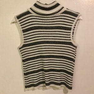 Vintage Striped Knit Sleeveless Sweater
